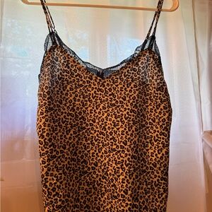 Abercrombie & Fitch Brown and Black Leopard Print Chemise